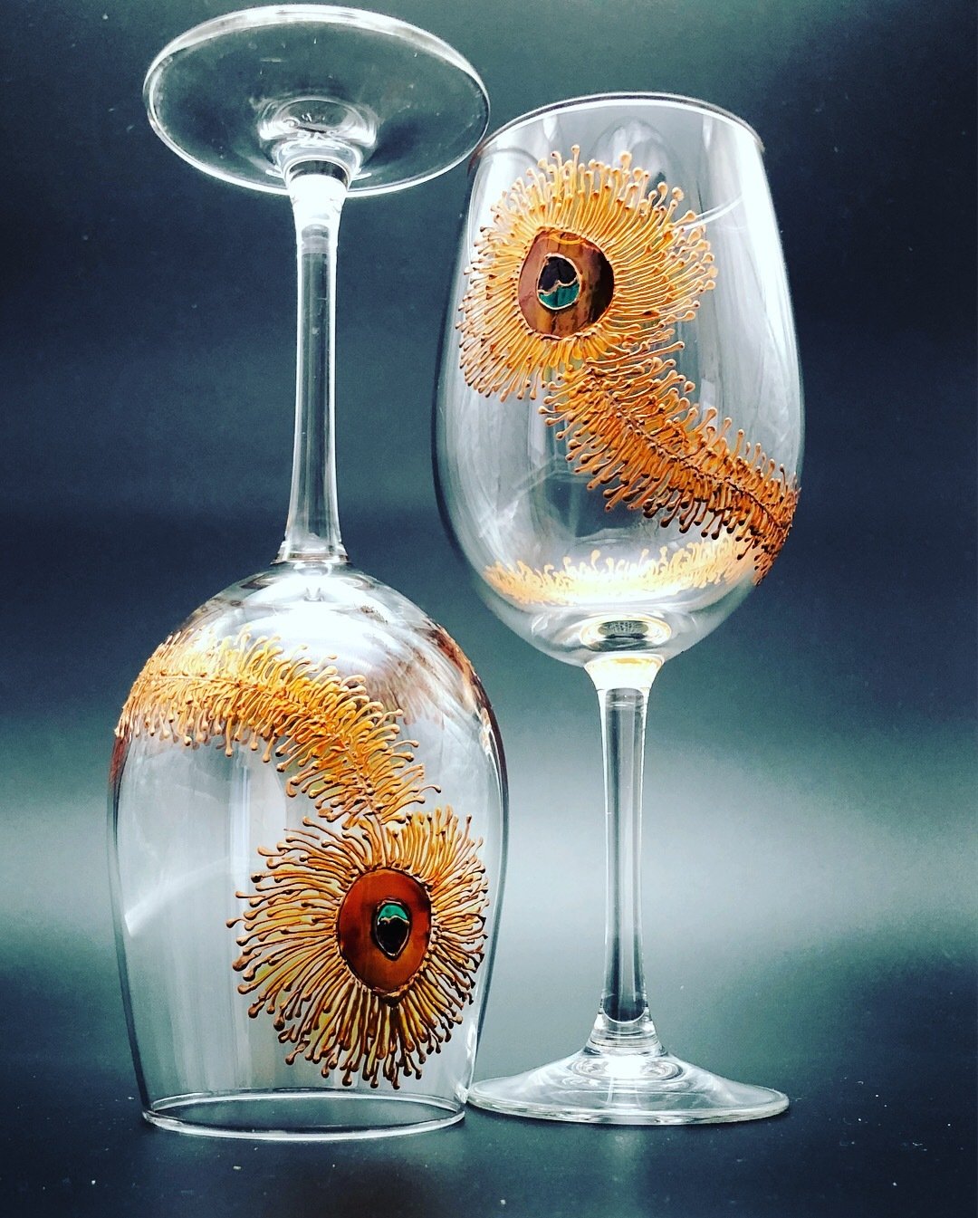 Peacock Wine Glasses
