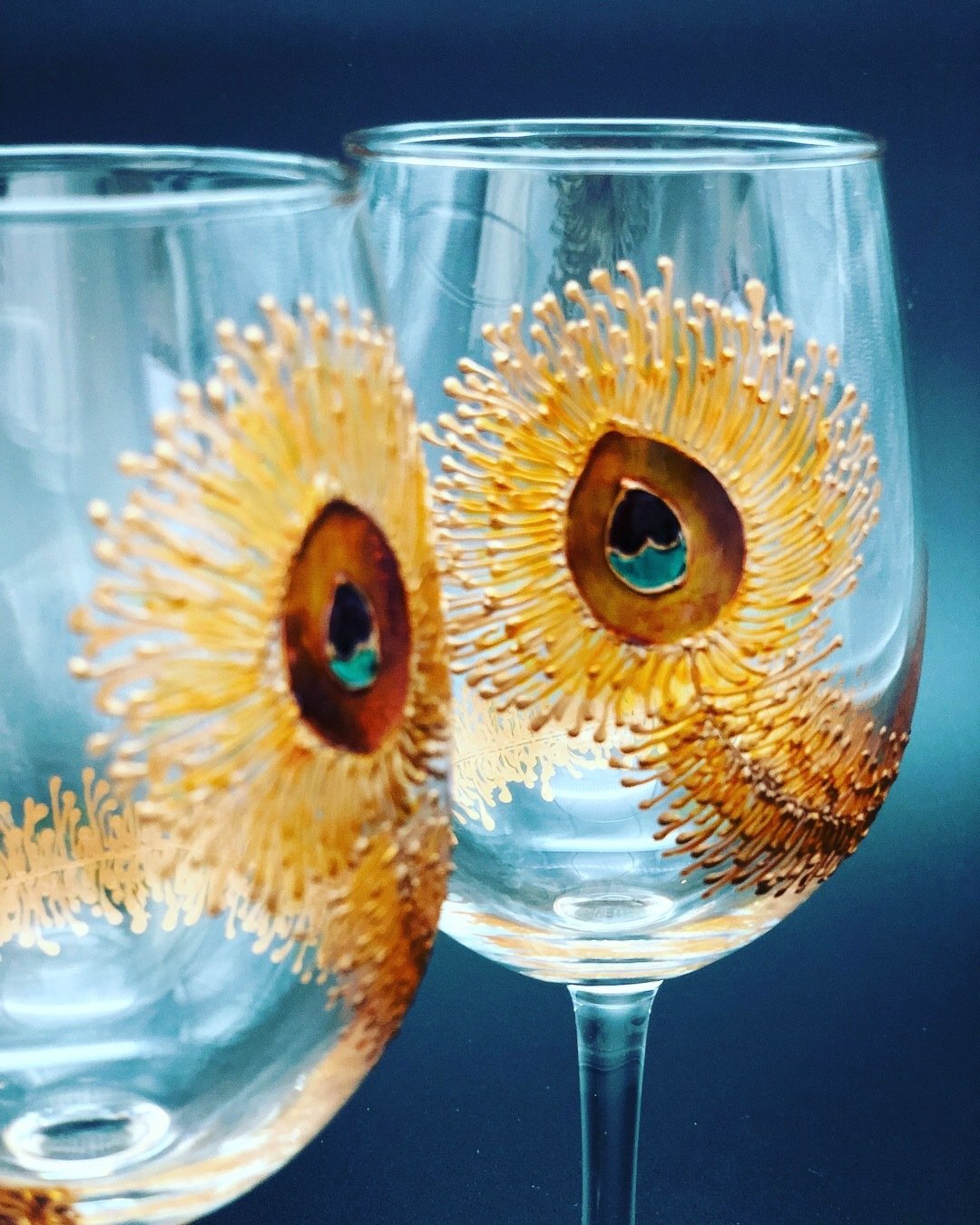 Peacock Wine Glasses