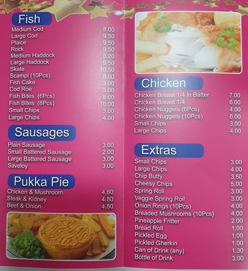 All menu prices