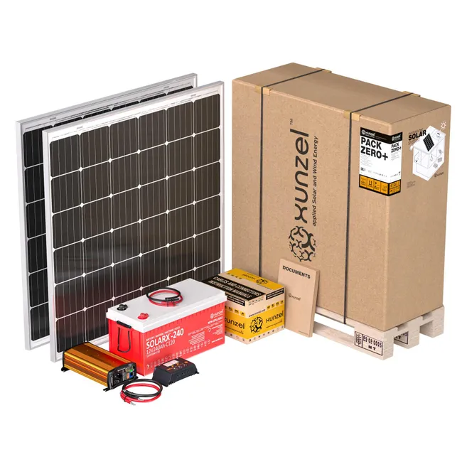 Kit completo para eletrificação e iluminação LED 2xPainéis 425W + Bat. 240Ah + Inv. 1000W