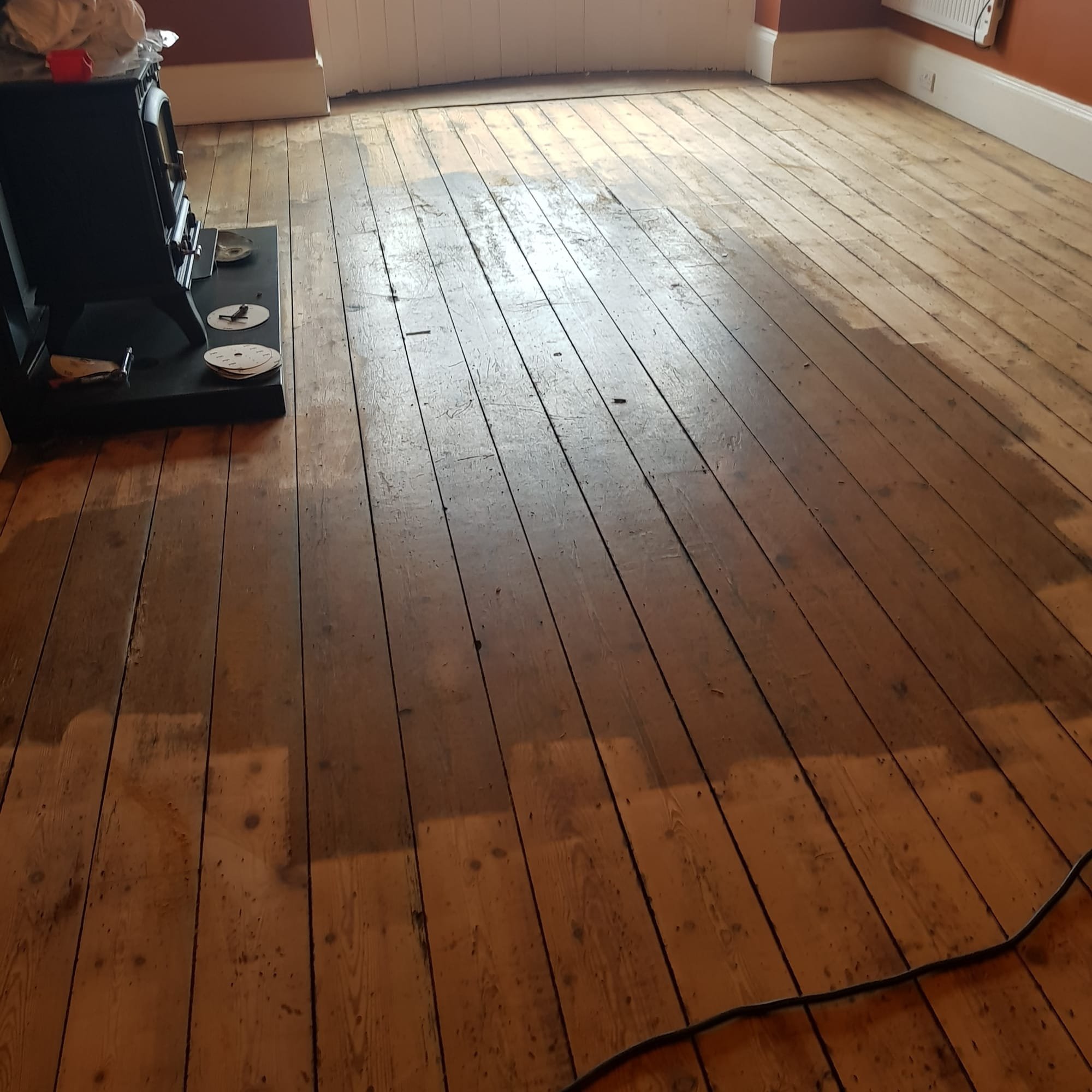 Restaurant painted and floor sanded and re varnished Jan. 2019