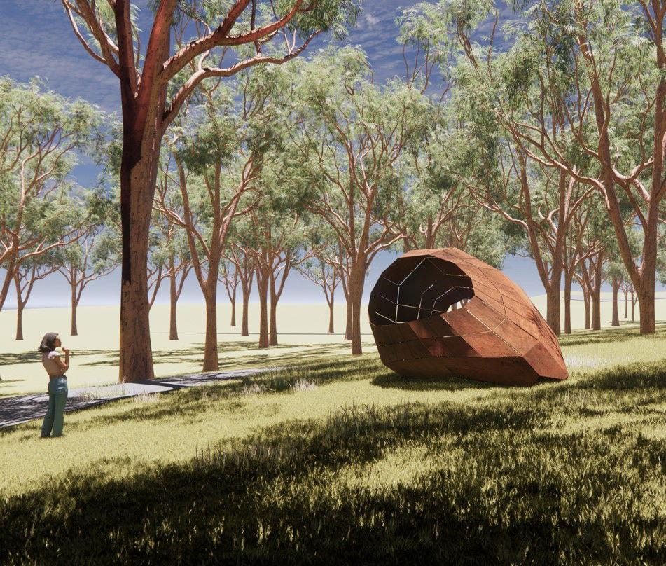 An early concept render for the successful Eltham Gateway Artwork submission
