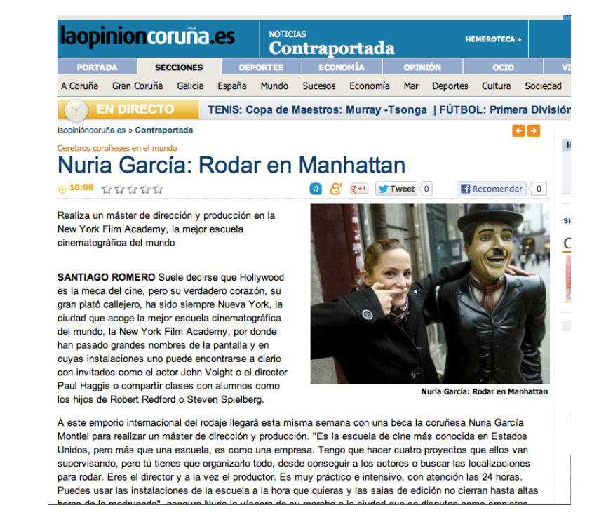 Nuria García, rodar en Manhatan