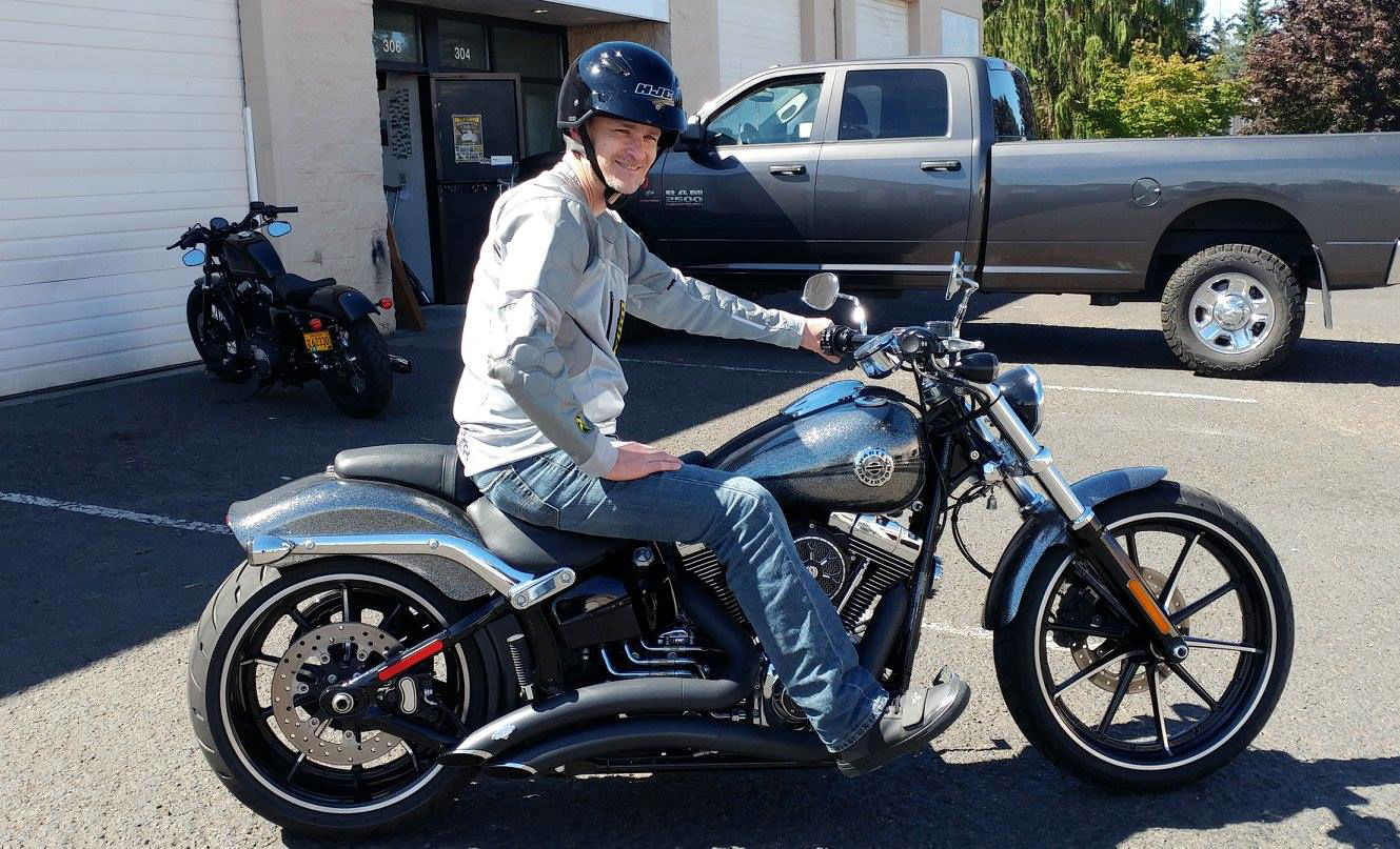 Douglas W. Picking Up His Awesome 2014 Harley Davidson FXSB Breakout