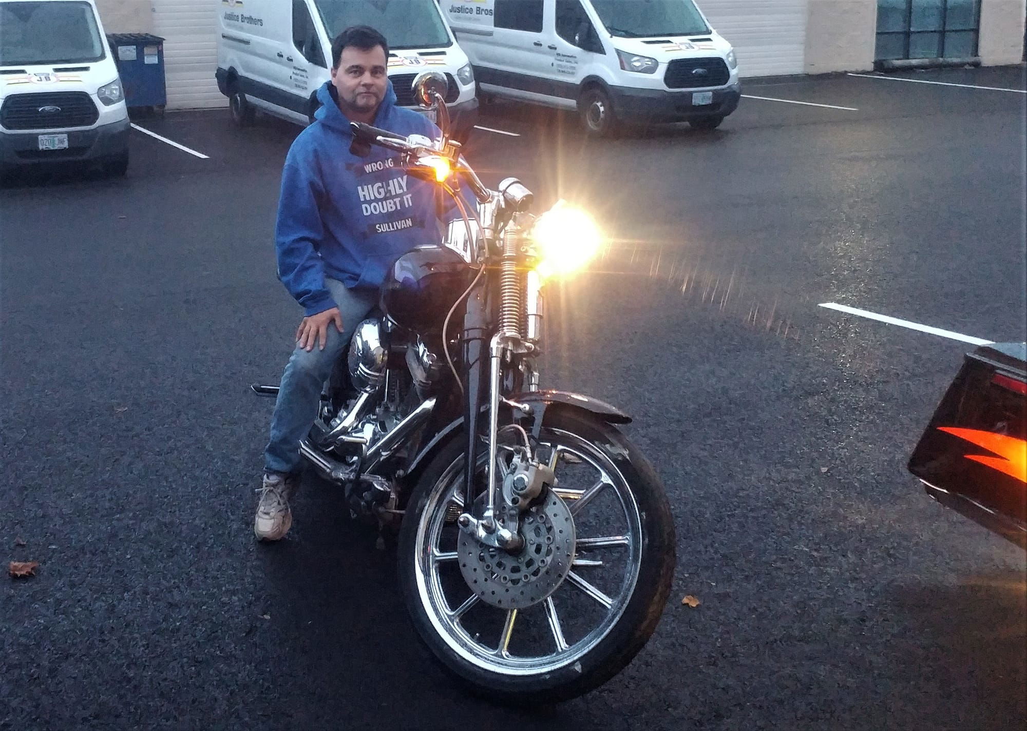 Jason S. Picking up his 2007 CVO Springer. Riding it back home. Thanks Jason  Gold Hill OR.