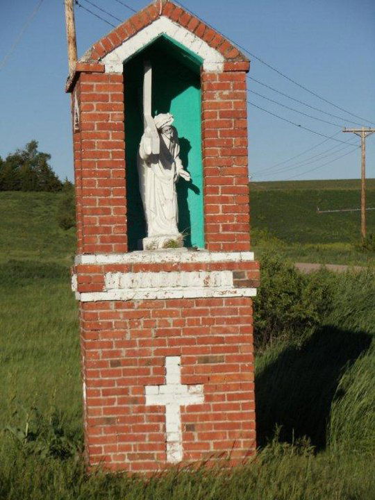 Statue at entrance to Paplin Church Property