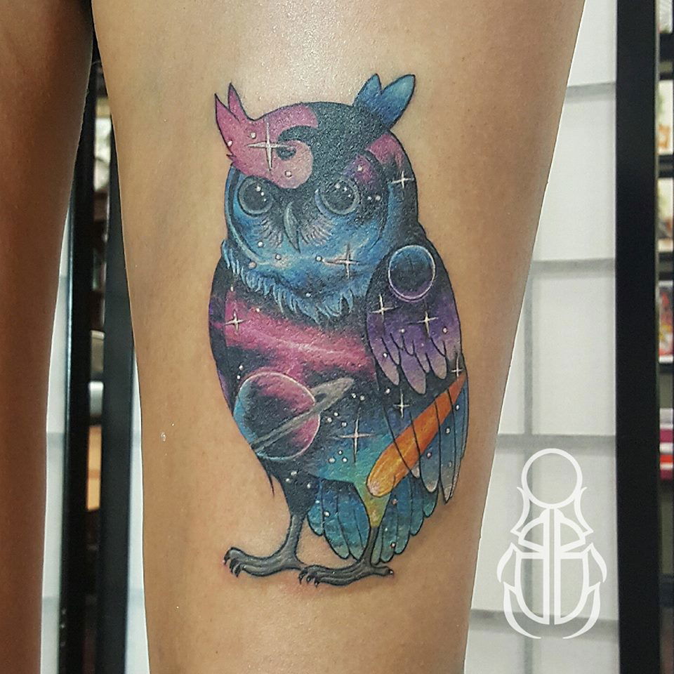 Cosmic Owl Tattoo
