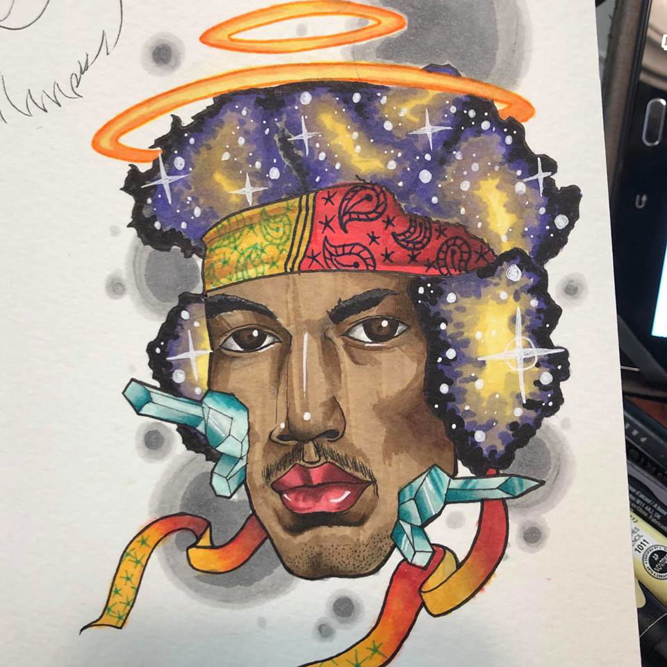 Jimi Hendrix Tattoo Design