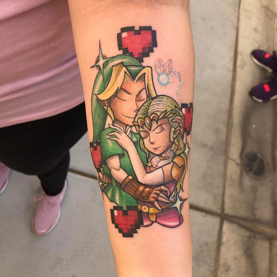 Link and Zelda Tattoo