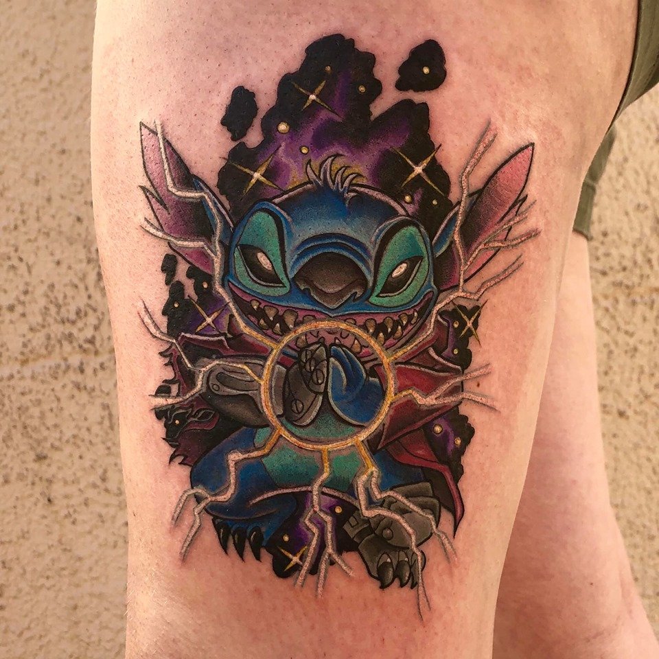 Tattoo uploaded by Alex Sunflower • Lilo and Stitch Disney watercolor tattoo  • Tattoodo