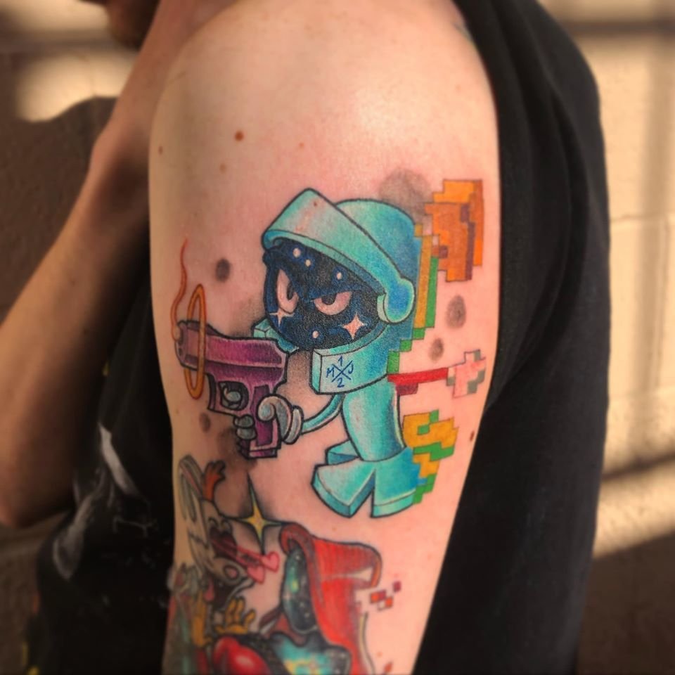 Cybertraditional Marvin the Martian tattoo