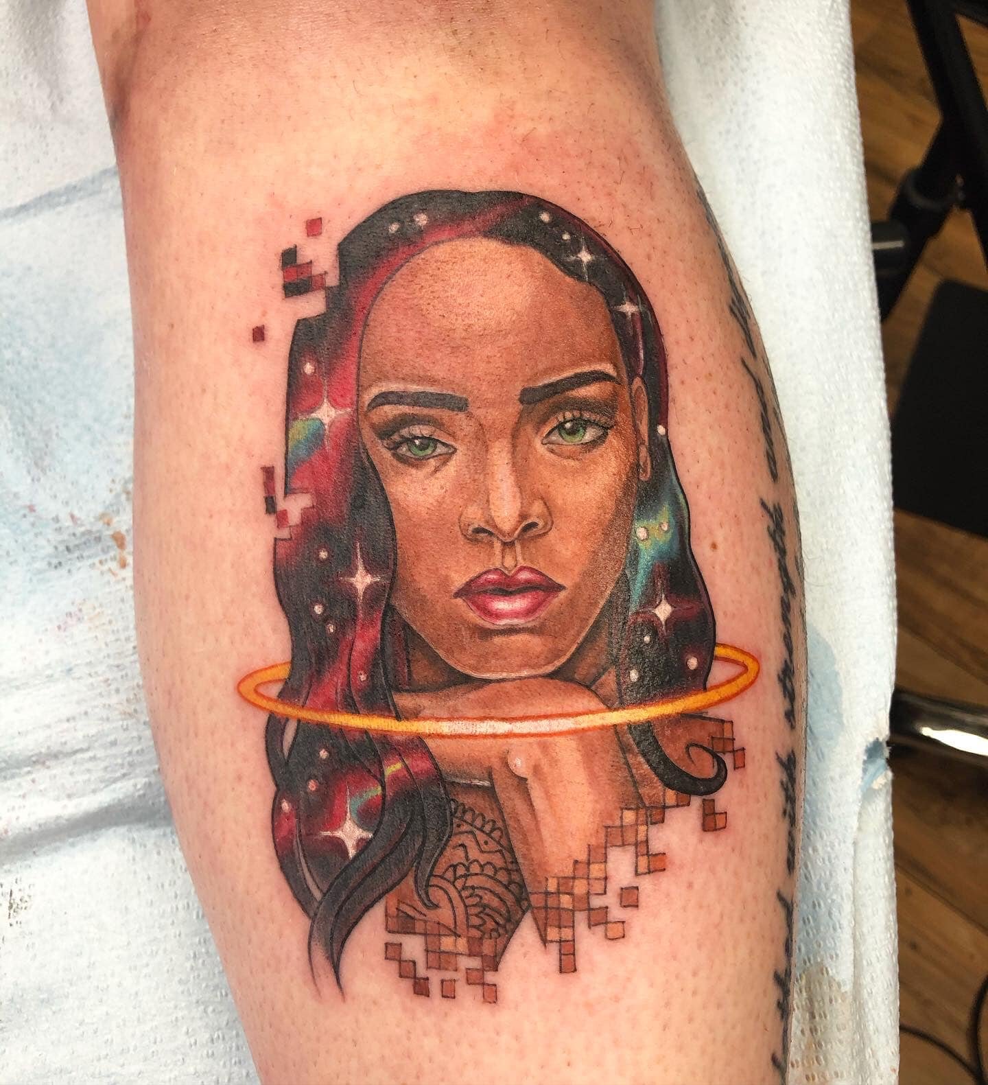 Cybertraditional Rihanna Portrait Tattoo