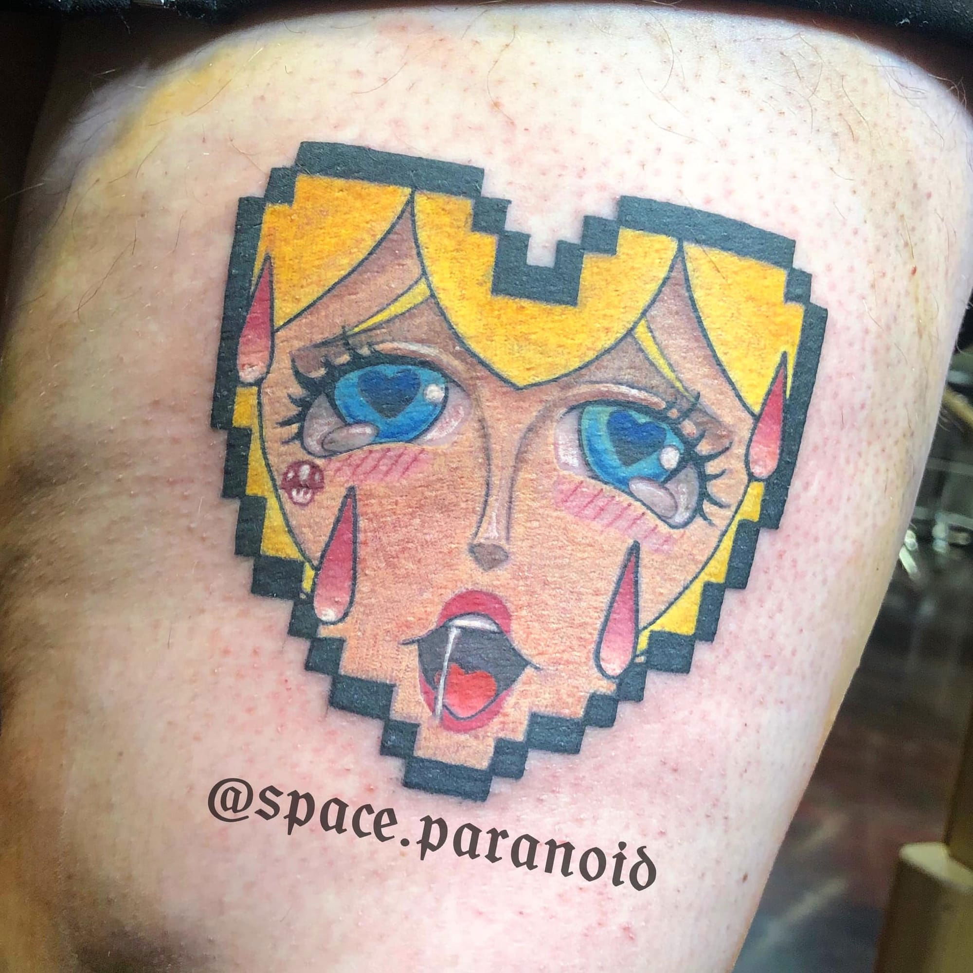 Princess Peach Ahegao Tattoo The Art of B.Benjamin