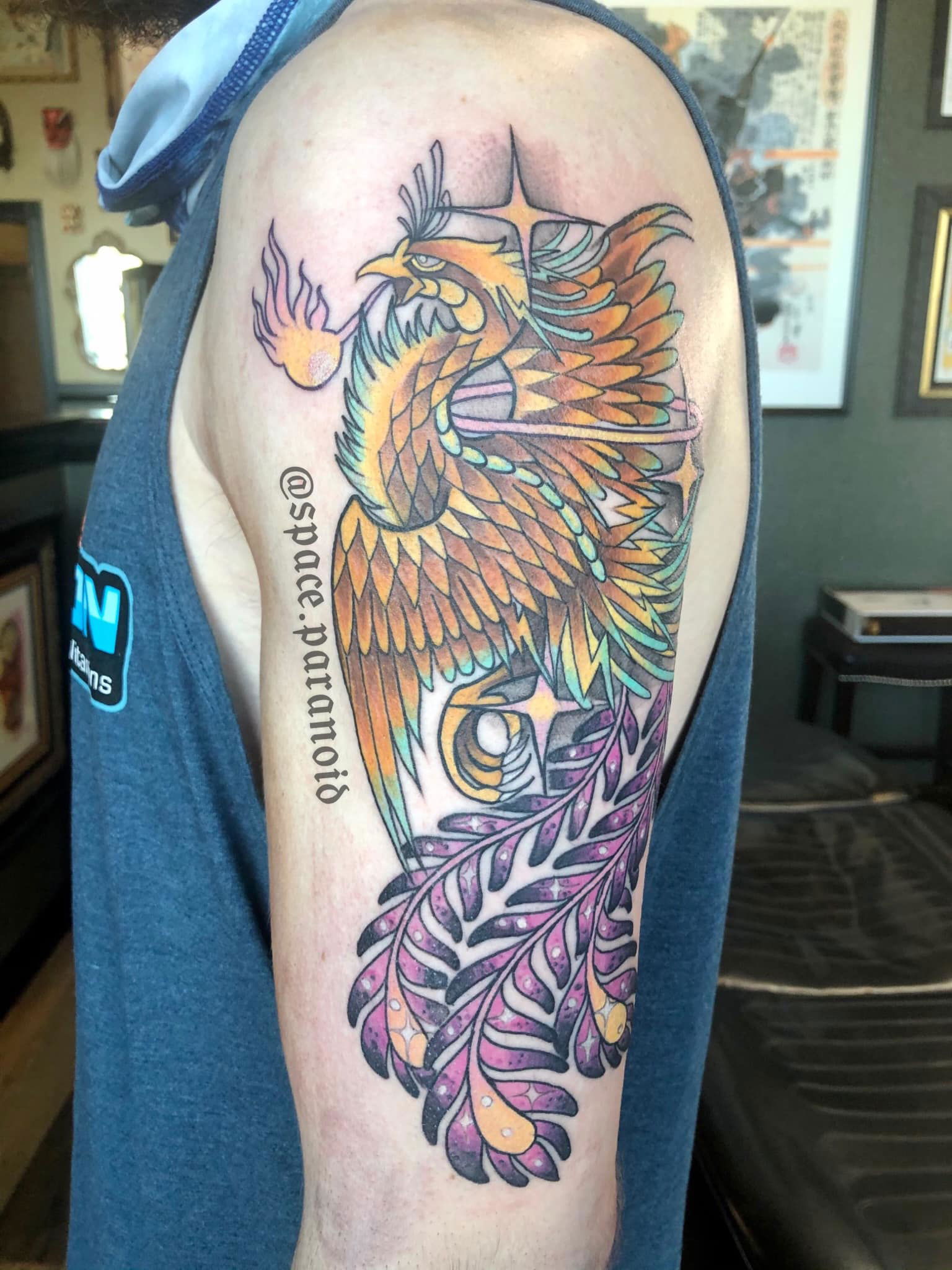 Cybertraditional Phoenix Tattoo