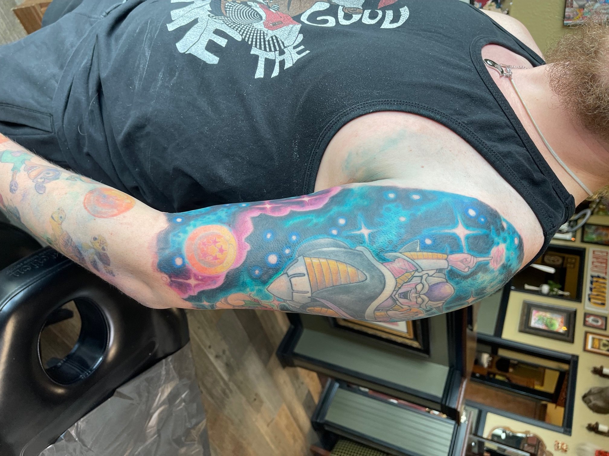Upper Arm Galaxy Tattoo