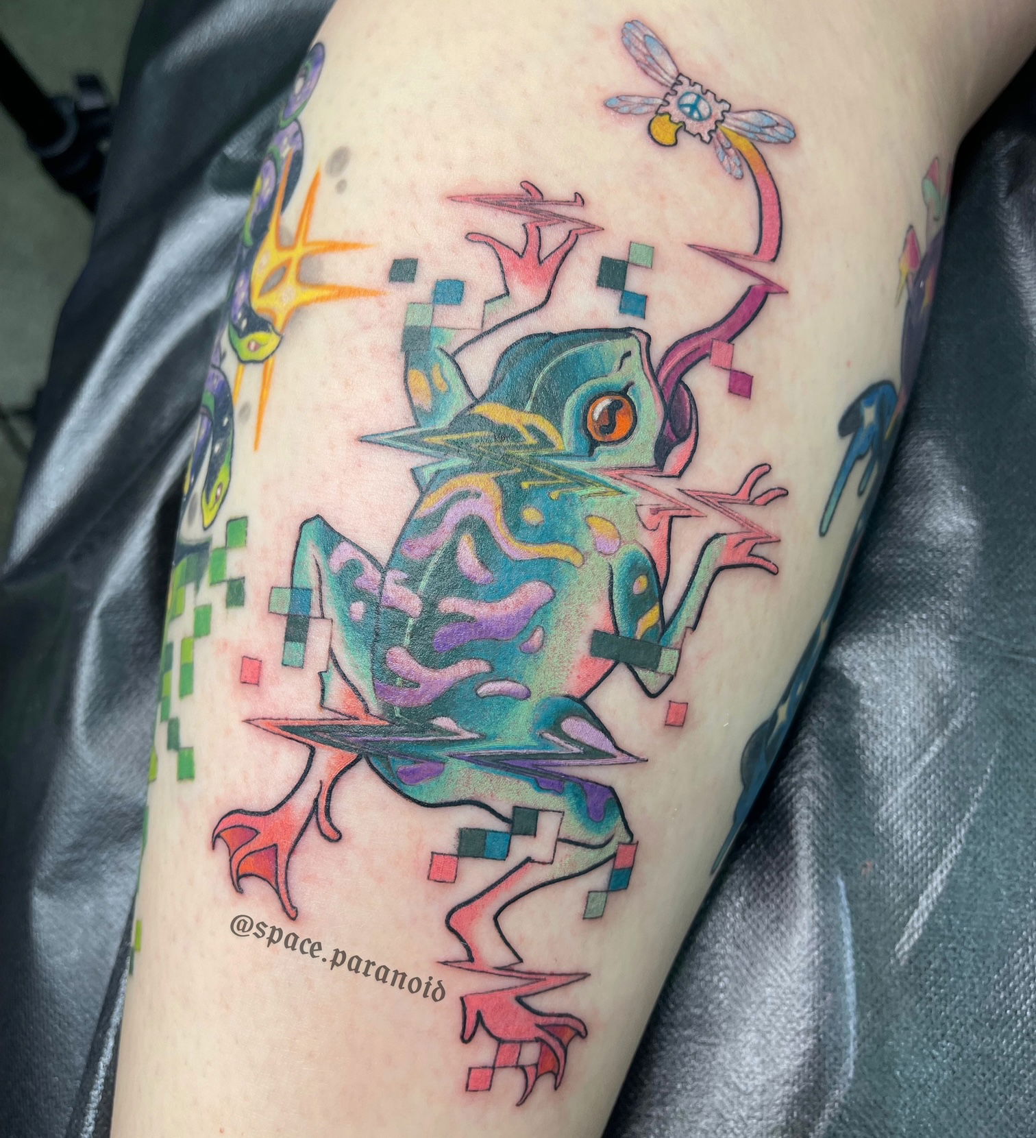 glitch frog tattoo