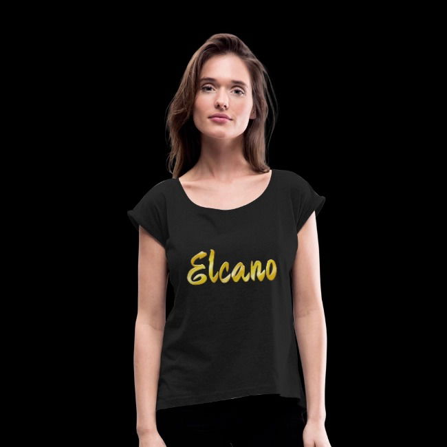 Frauen T-Shirt mit gerollten Ärmeln - Elcano Schriftzug