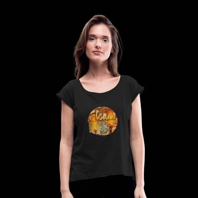 Frauen T-Shirt mit gerollten Ärmeln - Elcano Logo