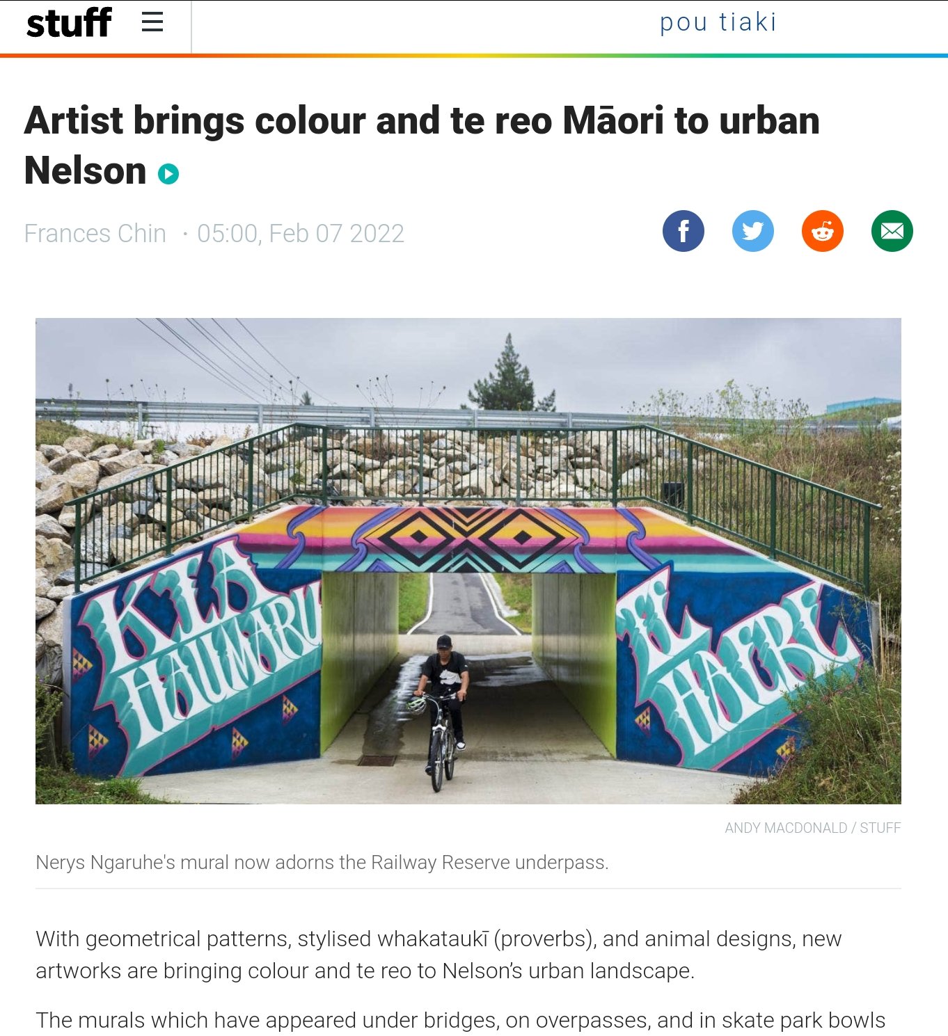 Artist Brings Color & Te Reo Māori to Urban Nelson