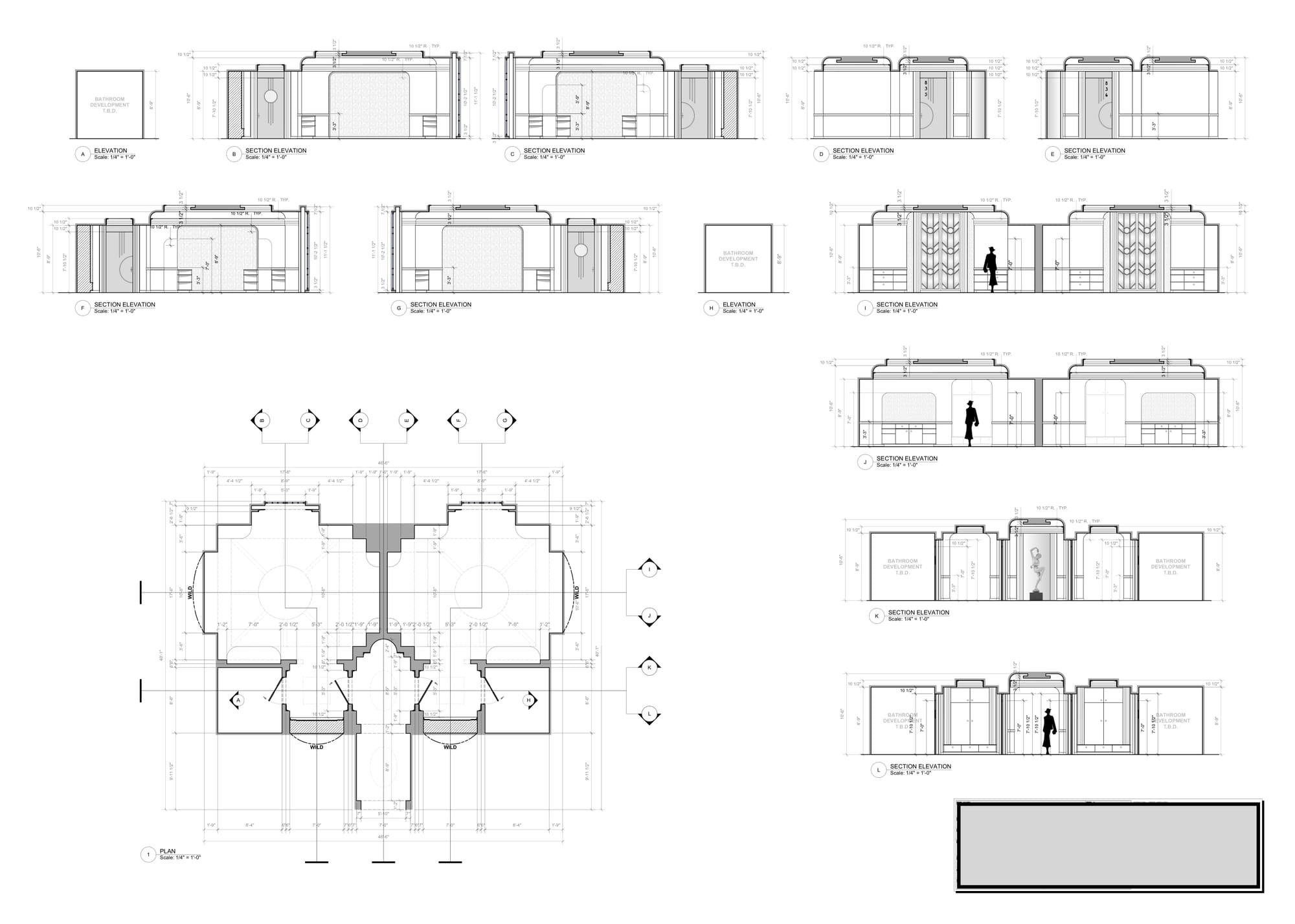 Radiant - interior Belmont Hotel Suites, plan and elevations plate
