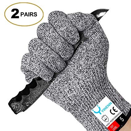 YINENN 2 Pairs Cut Resistant Gloves