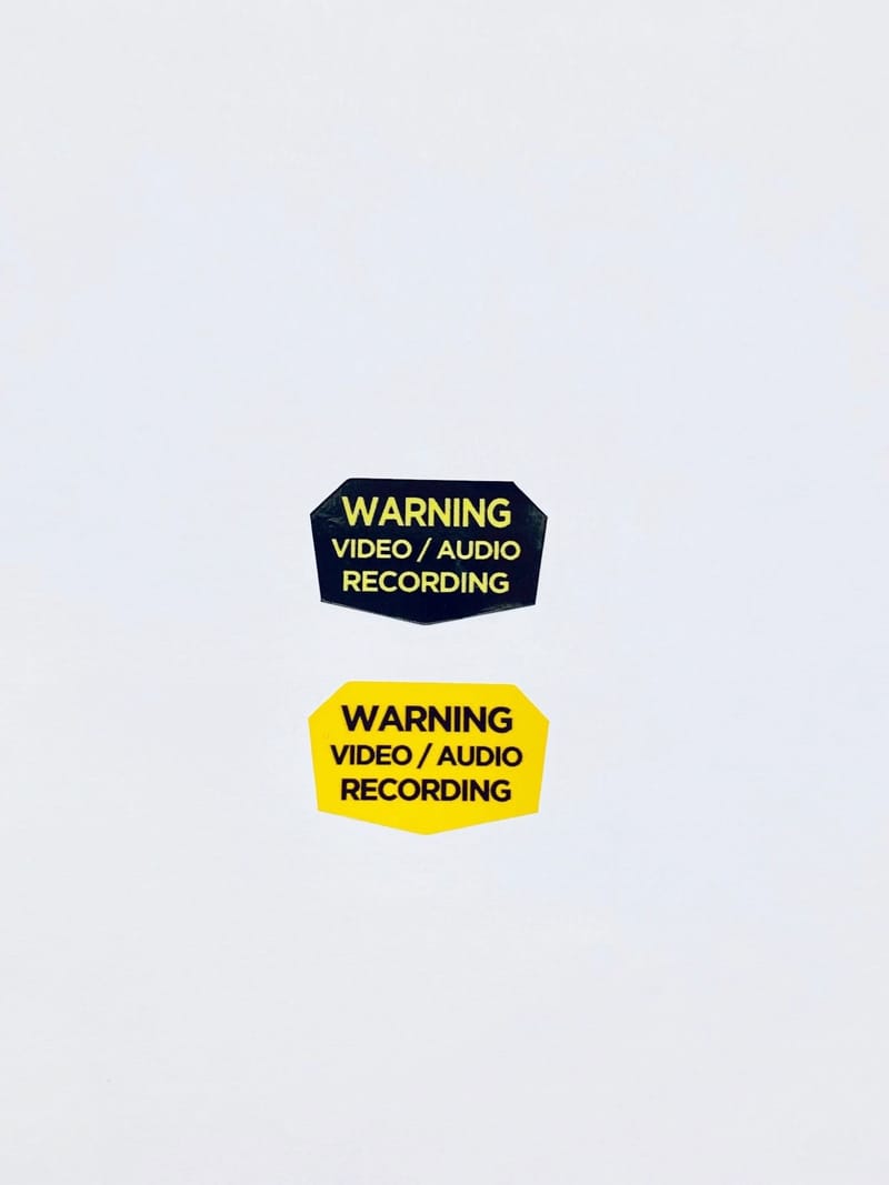 Weatherproof warning body camera stickers Guardian G1
