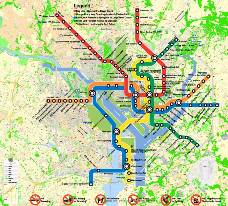 Printable Map of Washington DC, complete street map - Digital Printable Maps