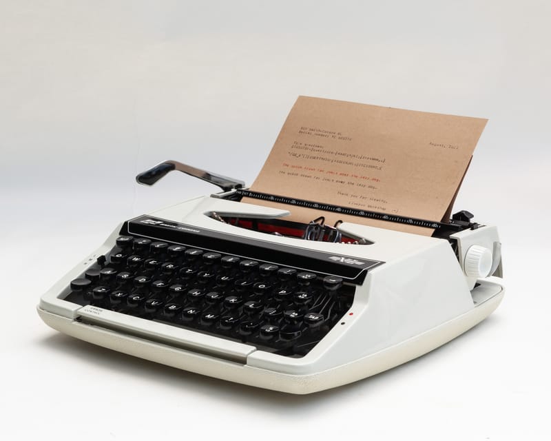HERMES AMBASSADOR Working Vintage Swiss Typewriter with New Ribbon