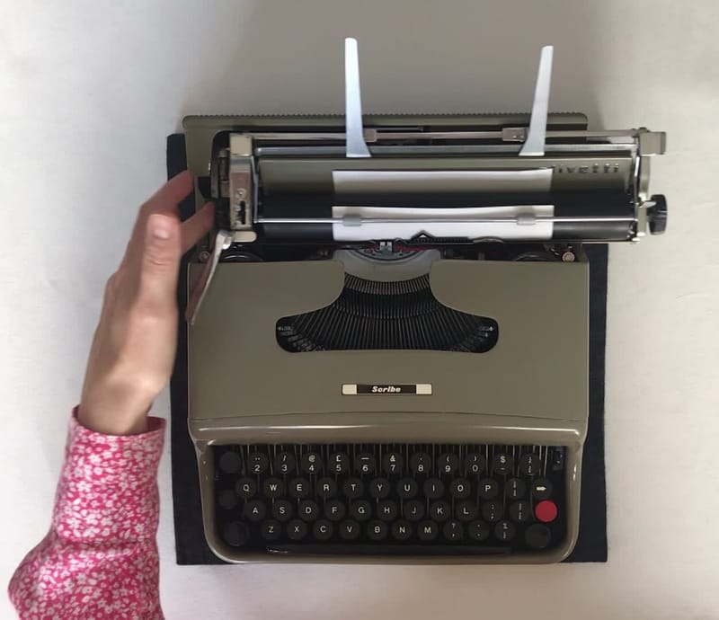 HERMES AMBASSADOR Working Vintage Swiss Typewriter with New Ribbon