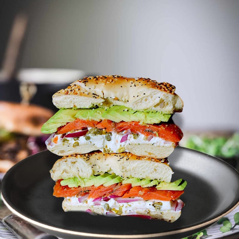 #10 Smoked Salmon & Avocado, Home-made Cream Cheese on Bagel