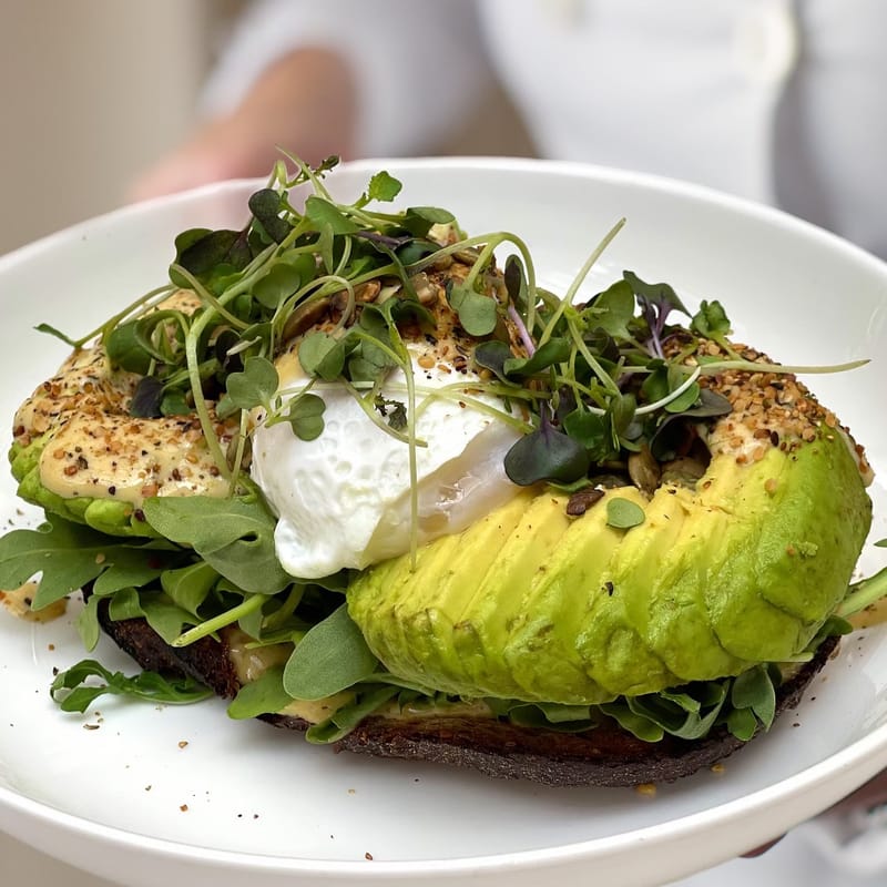 #9 Avocado Toast With poached egg on Multigrain Bread