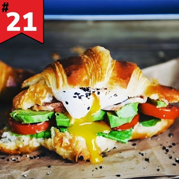 #21 Smoked Turkey Bacon, Avocado, Tomato, Egg on Croissant