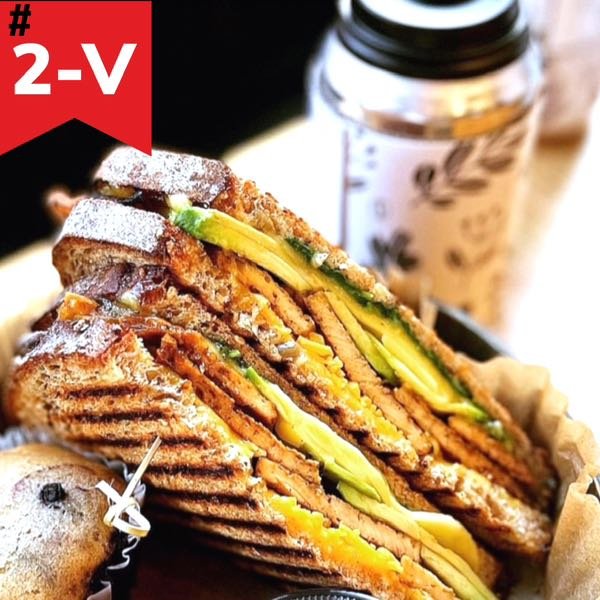 #2-V Vegan BLT with Tofu Bacon on Multigrain bread Panini
