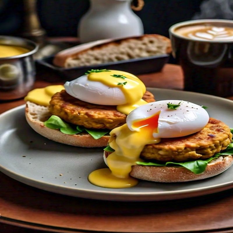 Vegan Breakfast Chicken Sausage Egg's Benedict