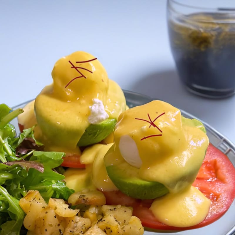 Vegan Avocado & Tomato Egg's Benedict