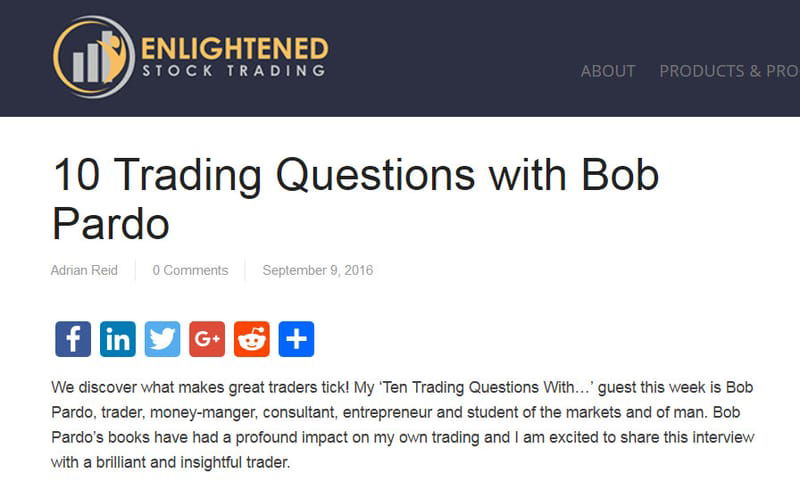 Bob Pardo answers Ten Trading Questions - September 9, 2016