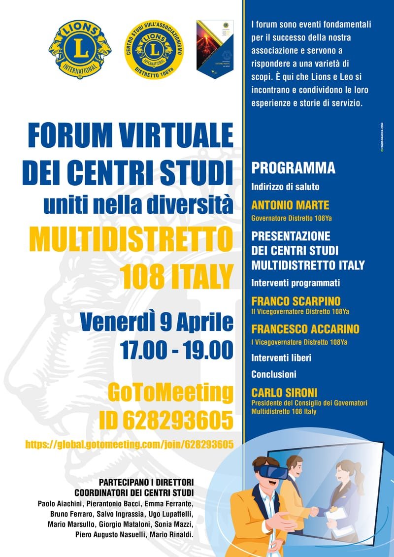 I FORUM VIRTUALE DEI CENTRI STUDI MULTIDISTRETTO 108 ITALY