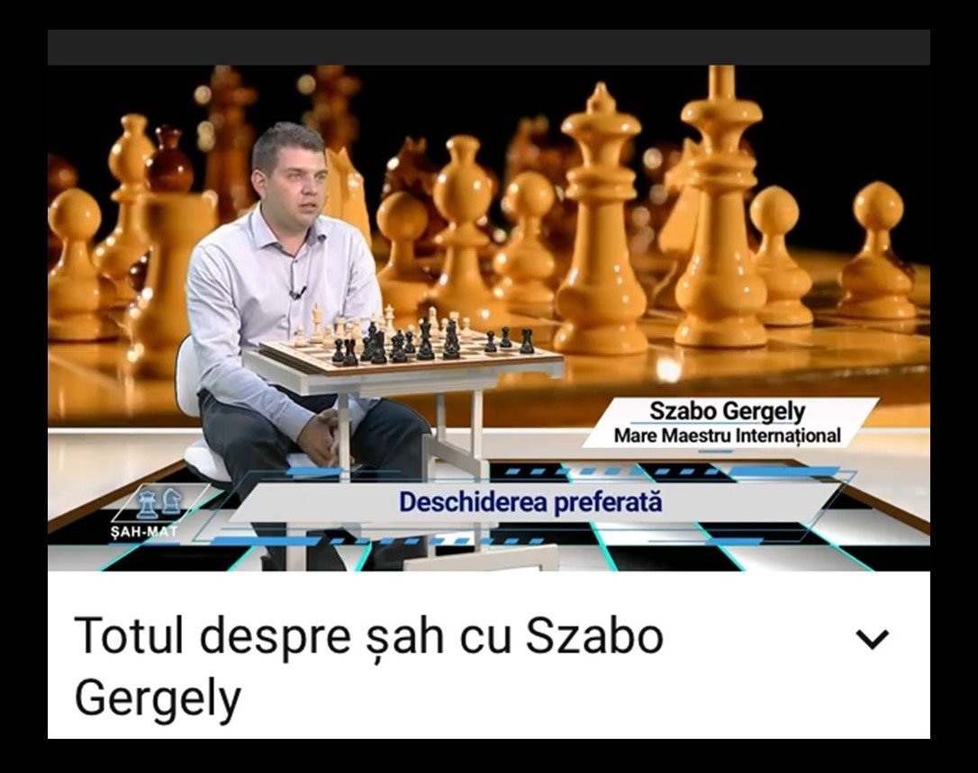 GM Gergely Szabo was recently interviewed about chess on the TV show, Șah-Mat la TVR 1.
