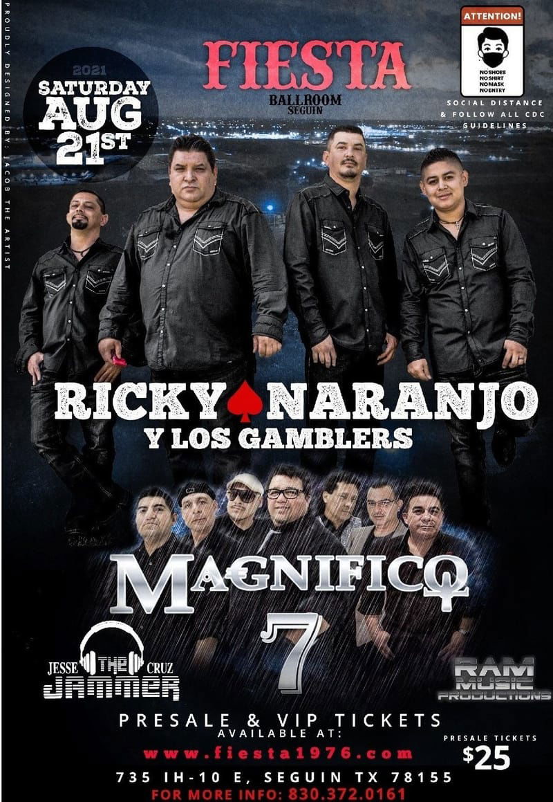 RICKY NARANJO Y LOS GAMBLERS CON MAGNIFICO 7 ** POSTPONED**