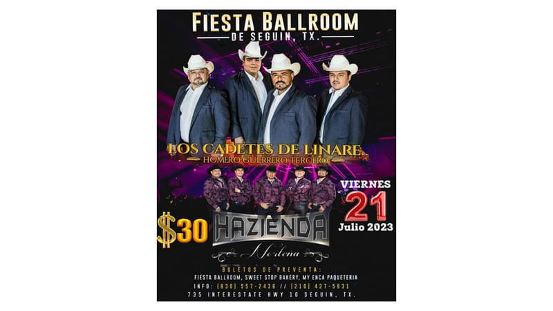 FIESTA BALLROOM PRESENTS: LOS CADETES DE LINARES CON HAZIENDA NORTENA