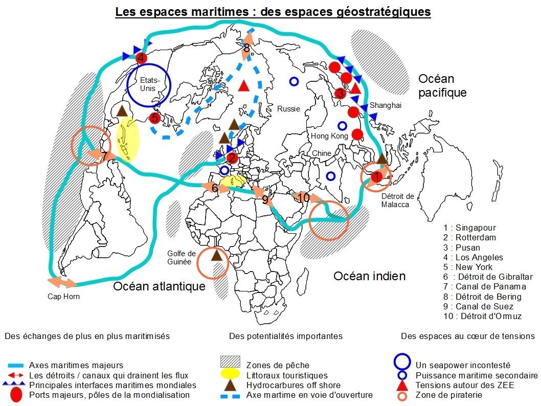 Les espaces maritimes : approche géostratégique