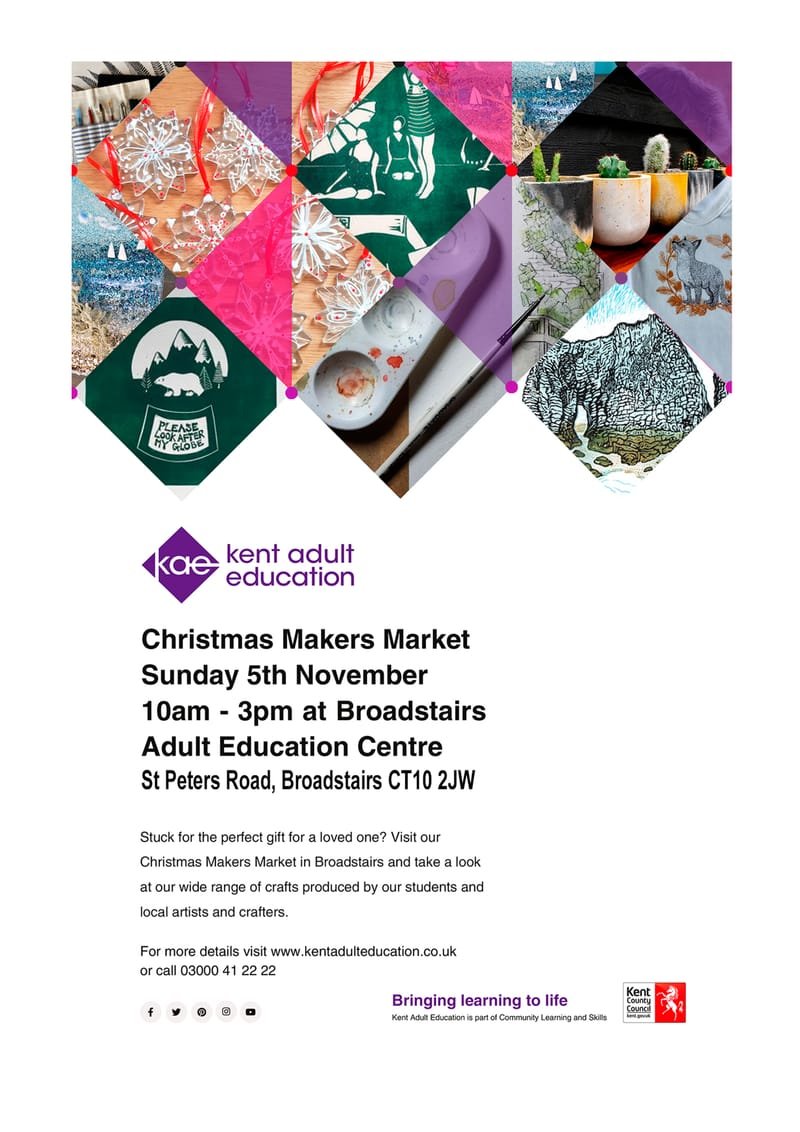 Christmas Makers Market Kent Adult Education Broadstairs