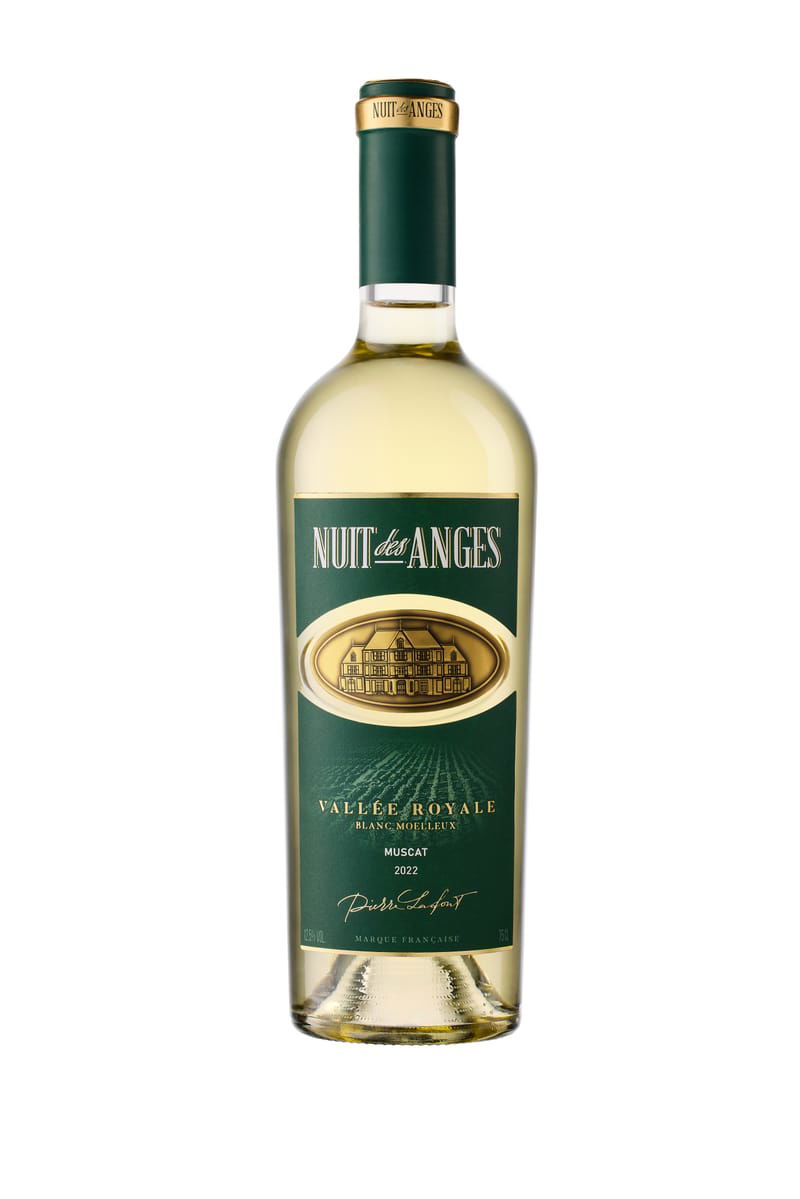 75cl / Vin Blanc Moelleux / White Moelleux Wine / Muscat / 6 UVC = 8,3 kg / 12,5% vol.