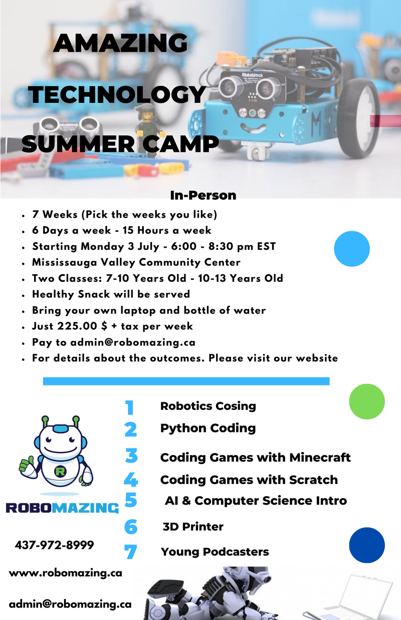 Amazing Coding & Robotics Summer Camp 2023