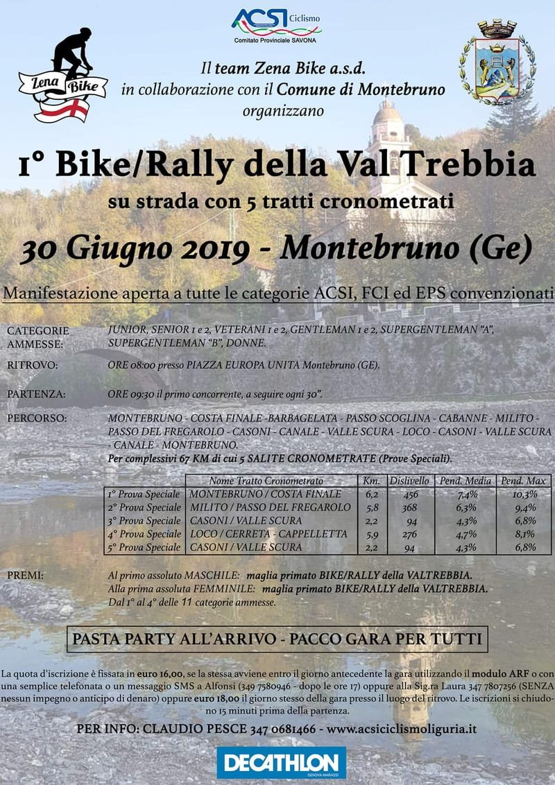 1°Bike/Rally della Val Trebbia