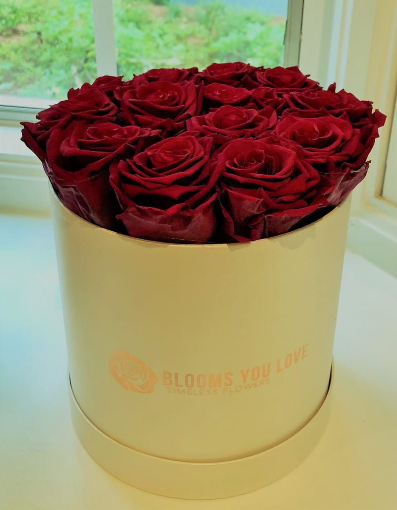 Red Roses in Round Gold Blooms You Love, LLC