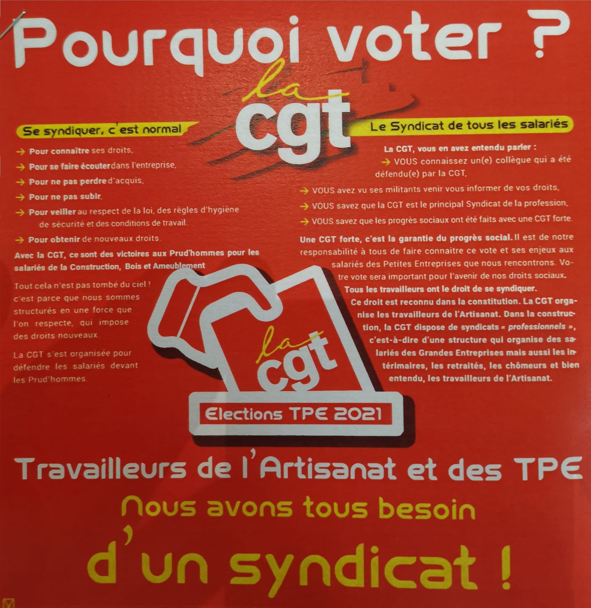 VOTEZ CGT : CAMPAGNE ELECTIONS TPE 2021