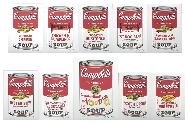 Andy Warhol Campbell's Soup I set of 10 Lithographs 2400