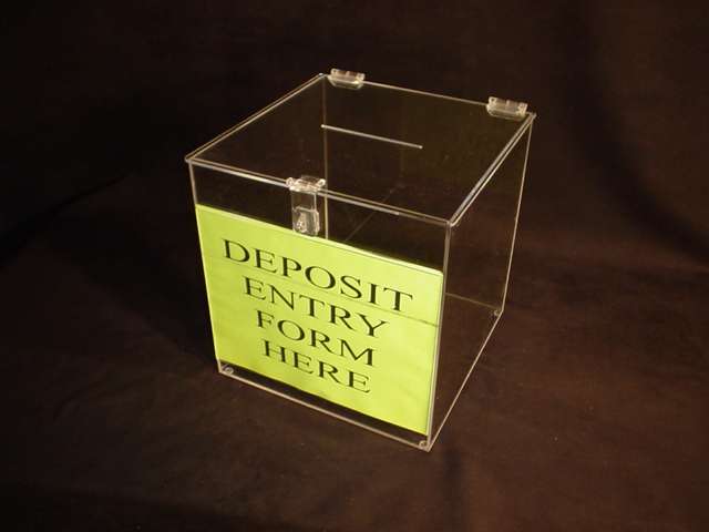 Clear Acrylic Ballot Box with Slot for Advertisement
