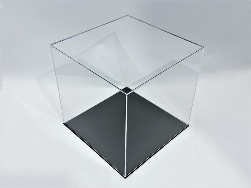 8 X 8 X 12 Clear Acrylic Display Case W Black Base Museumboxes